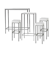 Möbel Paket 3 - 1x Set Elegance (3x Hocker, 1x Stehtisch 50) + 1x Stehtisch 100